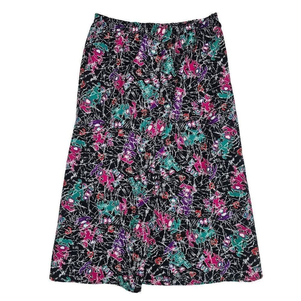 Vintage 80's 90's Abstract Midi Sports Skirt M